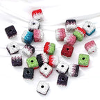 Kimhatter 16mm Square Ombre Gradient Polymer Clay Beads 6pcs/bag