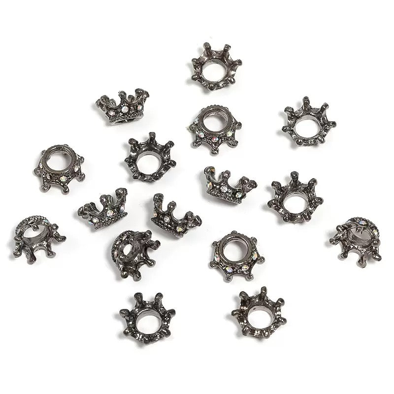Mini Crown Rhinestone Spacer Beads 20pcs/bag