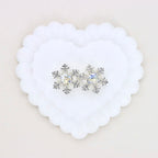 Kimhatter Christmas Snowflake Double-Sided Heart Zircon Alloy Bead with Straight Hole
