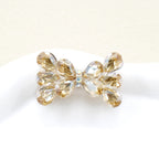 Kimhatter 3D Mocha Bow Double-Sided Crystal Glass Alloy Bead 2pcs/bag