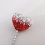 Kimhatter Ombre Heart Polymer Clay Bead with Diamond Ball 3pcs/bag
