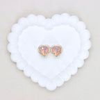 Kimhatter Heart Silver Double-Sided Crystal Alloy Bead with Diamond Ball 2pcs/bag