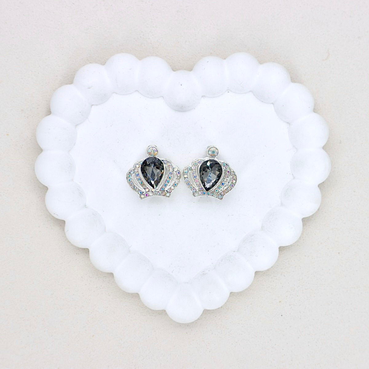 Kimhatter Heavy Duty Double-Sided Crown Alloy Bead with Rhinestones 2pcs/bag