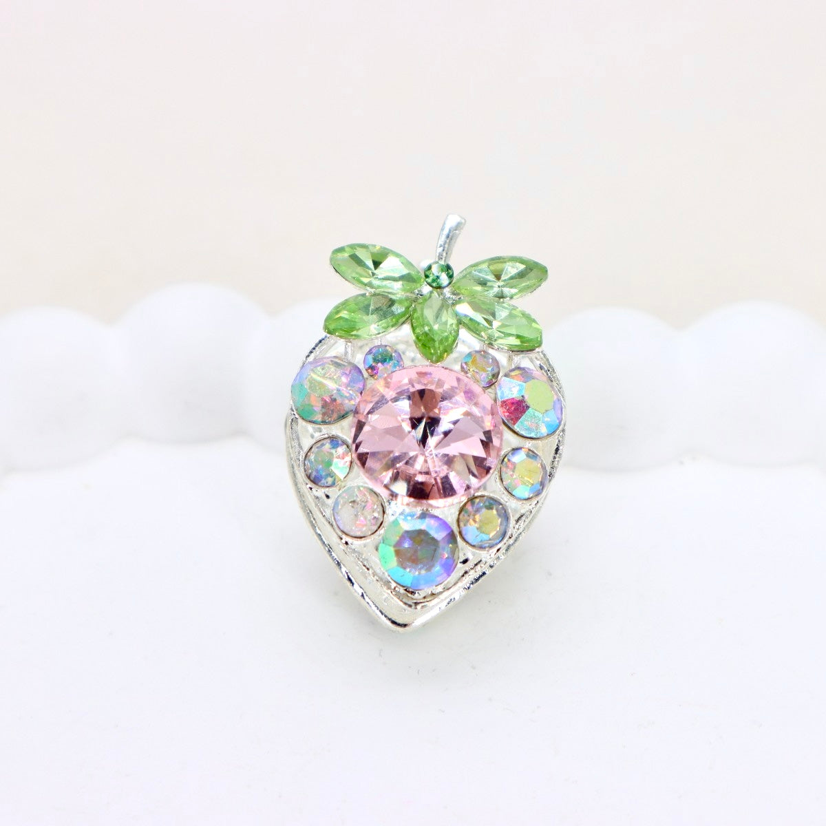 Vintage Crystal Strawberry Diamond Ball Bead with Straight Hole