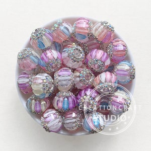 Colored Rhinestone Sparkle Beads, Fancy Beads, Bling Beads