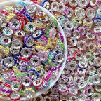 Pearls Metal Spacers 10mm,50Pcs Bead Pack,Colorful Mixed Spacer Beads,Pen Spacer,Bead Spacer Mix,Rondelle Beads