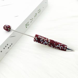 Sparkle Rhinestone Pen DIY Beaded Pen,Fancy Beadable Pens Bar Blank,Rhinestone Polymer Clay Beadable Pen,Ballpoint Pen