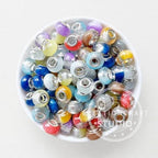 Gradient Glitter Spacer Beads,Bracelet Beads,European Large Hole Bead