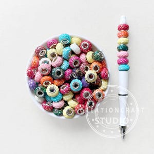 UV Tire Resin Large Hole Beads,Rondelle Beads,DIY Beadable Pen