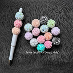 20mm Rose Floral Polymer Clay Fancy Ball,Pearl Flower Resin Beads,Focal Beads