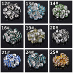 Wholesale 4mm 5mm 6mm 8mm 10mm 12mm Rondelle Metal & Crystal Rhinestones Spacer Beads Bulk Lot Loose Craft Findings---ZQ050~ZQ055