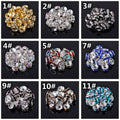 Wholesale 4mm 5mm 6mm 8mm 10mm 12mm Rondelle Metal & Crystal Rhinestones Spacer Beads Bulk Lot Loose Craft Findings---ZQ050~ZQ055