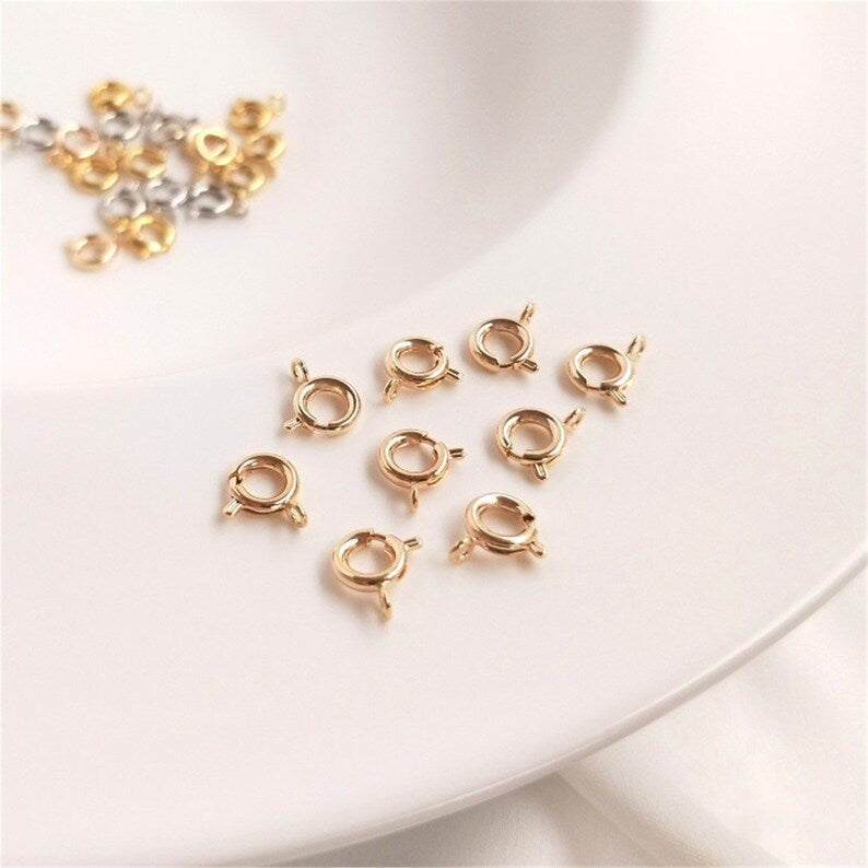 Spring Ring Clasp with Open Loop Gold Plated Clasp