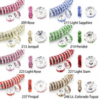 Rondelle Spacer Beads Silver Plated Color Crystal Rhinestone for Jewelry Making Connector 4mm 6mm 8mm 10mm 100pcs Bulk