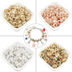 5/10/15pcs European beads large hole beads，rhinestones spacer beads，Round Spacer Beads，DIY bracelet necklace charms beads