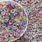 Pearls Metal Spacers 10mm,50Pcs Bead Pack,Colorful Mixed Spacer Beads,Pen Spacer,Bead Spacer Mix,Rondelle Beads