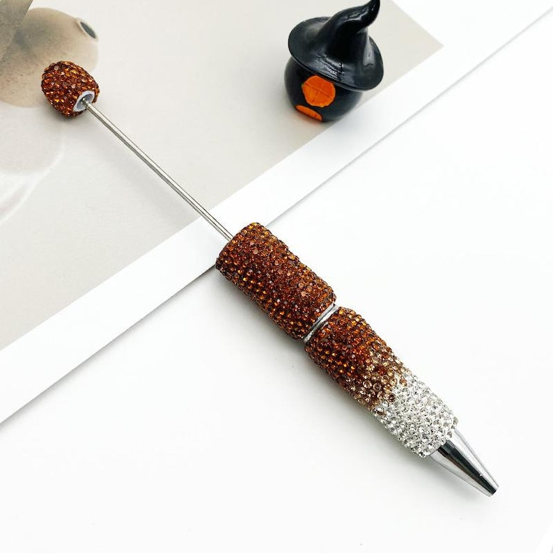 Sparkle Rhinestone Pen DIY Beaded Pen,Fancy Beadable Pens Bar Blank,Rhinestone Polymer Clay Beadable Pen,Ballpoint Pen