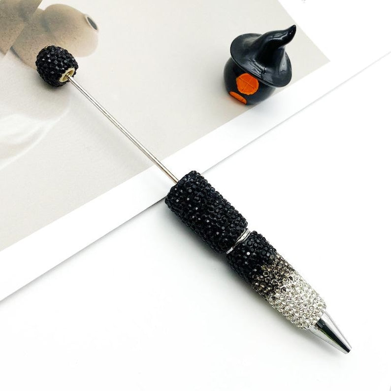 Sparkle Rhinestone Pen DIY Beaded Pen,Fancy Beadable Pens Bar Blank,Rhinestone Polymer Clay Beadable Pen,Ballpoint Pen