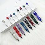 Sparkle Rhinestone Pen DIY Beaded Pen,Fancy Beadable Pens Bar Blank,Rhinestone Polymer Clay Beadable Pen,Ballpoint Pen