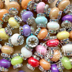 15*13mm Rhinestone Spacer Beads,Acrylic Rhinestone Spacer,Fancy Spacer Beads,Random Mix Beads,DIY Beadable Pen