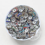 50Pcs/Lots 12mm Wave Spacers Beads,Crystal Rhinestone Spacer,Rondelle Beads,Metal Beads,Mixed Color