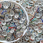 50Pcs/Lots 12mm Wave Spacers Beads,Crystal Rhinestone Spacer,Rondelle Beads,Metal Beads,Mixed Color