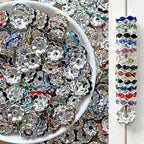 50Pcs/Lots 12mm Wave Spacers Beads,Crystal Rhinestone Spacer,Rondelle Beads,Metal Beads,Mixed Color