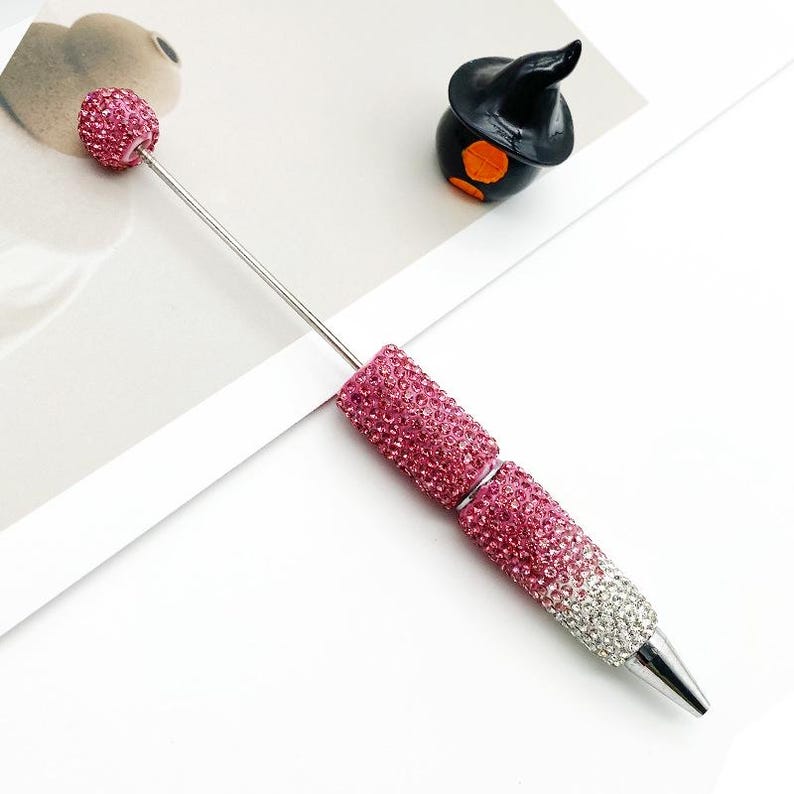 Sparkle Rhinestone Pen DIY Beaded Pen,Fancy Beadable Pens Bar Blank,Rhinestone Polymer Clay Beadable Pen,Ballpoint Pen