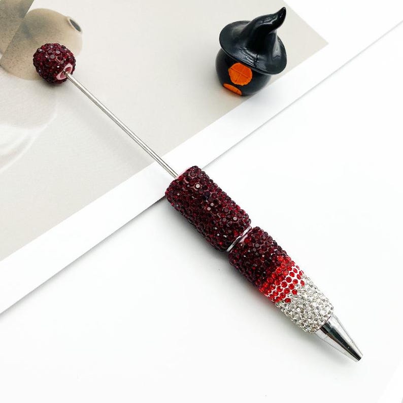 Sparkle Rhinestone Pen DIY Beaded Pen,Fancy Beadable Pens Bar Blank,Rhinestone Polymer Clay Beadable Pen,Ballpoint Pen