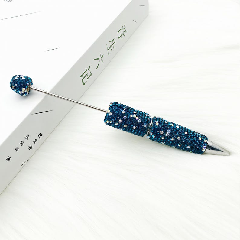 Sparkle Rhinestone Pen DIY Beaded Pen,Fancy Beadable Pens Bar Blank,Rhinestone Polymer Clay Beadable Pen,Ballpoint Pen