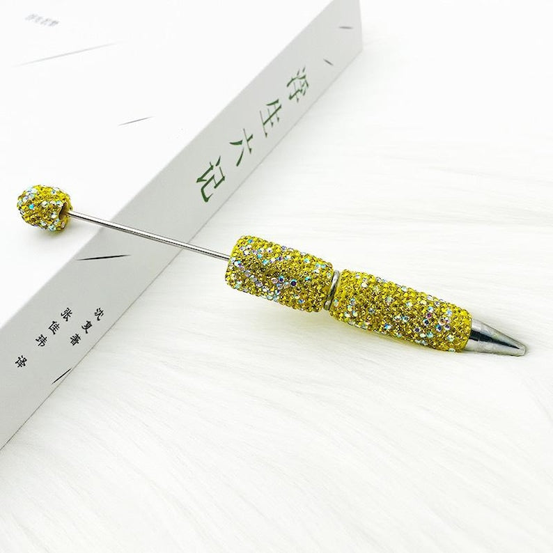 Sparkle Rhinestone Pen DIY Beaded Pen,Fancy Beadable Pens Bar Blank,Rhinestone Polymer Clay Beadable Pen,Ballpoint Pen