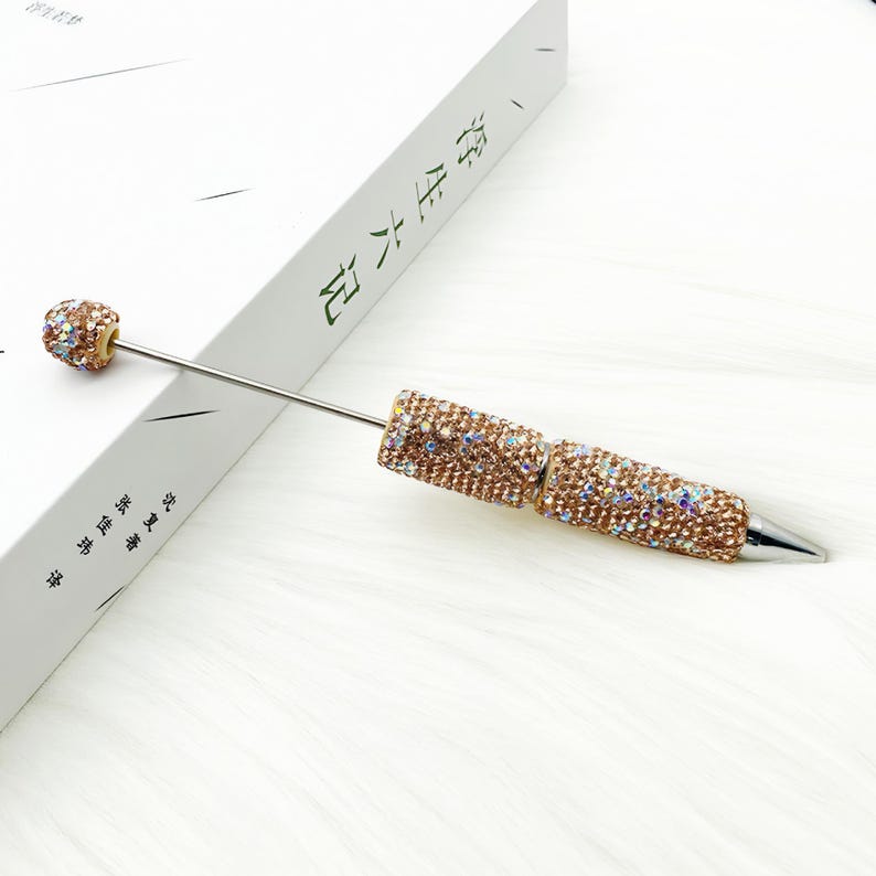 Sparkle Rhinestone Pen DIY Beaded Pen,Fancy Beadable Pens Bar Blank,Rhinestone Polymer Clay Beadable Pen,Ballpoint Pen