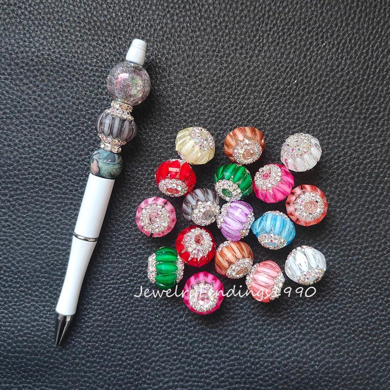 Fancy Beads For Pen, Rhinestones Beads,Sparkle Bling Beads,Rhinestone Focal Beads