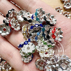50Pcs/Lots 12mm Wave Spacers Beads,Crystal Rhinestone Spacer,Rondelle Beads,Metal Beads,Mixed Color