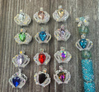 23mm Silver Tone Rhinestone Crown Beads: DIY Bead Project Supply