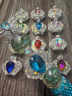 23mm Silver Tone Rhinestone Crown Beads: DIY Bead Project Supply