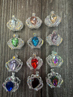23mm Silver Tone Rhinestone Crown Beads: DIY Bead Project Supply