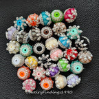 Fancy Crystal Heart Pearl Acrylic Beads,Bling Sparkle Beads,Chunky Rhinestones Bead