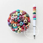 UV Tire Resin Large Hole Beads,Rondelle Beads,DIY Beadable Pen