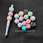 20mm Rose Floral Polymer Clay Fancy Ball,Pearl Flower Resin Beads,Focal Beads