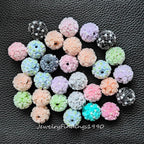 20mm Rose Floral Polymer Clay Fancy Ball,Pearl Flower Resin Beads,Focal Beads