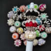 Fancy Crystal Heart Pearl Acrylic Beads,Bling Sparkle Beads,Chunky Rhinestones Bead